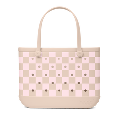 Original Bogg Bag - Checkered Linen/ Pink Marshmallow