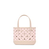 Bitty Bogg Bag - Checkered Linen/ Pink Marshmallow