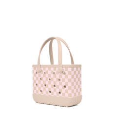 Bitty Bogg Bag - Checkered Linen/ Pink Marshmallow