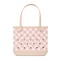 Baby Bogg Bag - Checkered Linen/ Pink Marshmallow